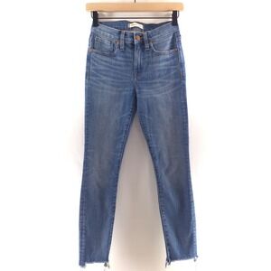 Madewell Womens Jeans 9" High-Rise Skinny Crop 25 Blue Raw Hem Denim